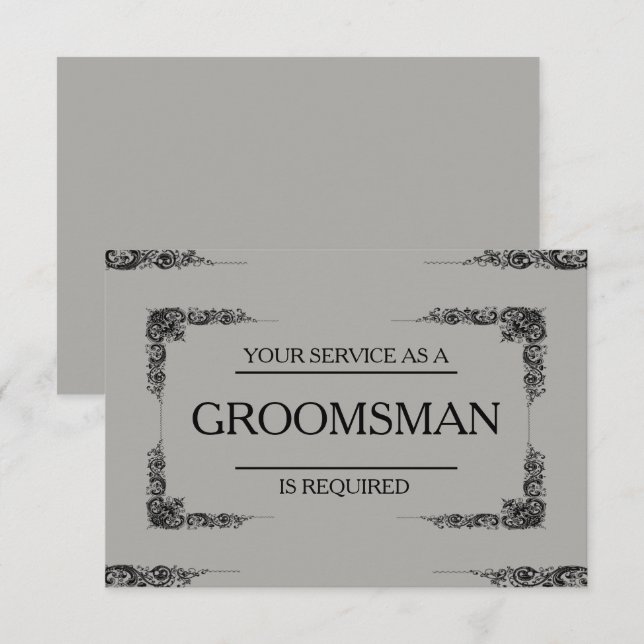 Din Service bes som Groomsman Inbjudningar (Fram/baksida)