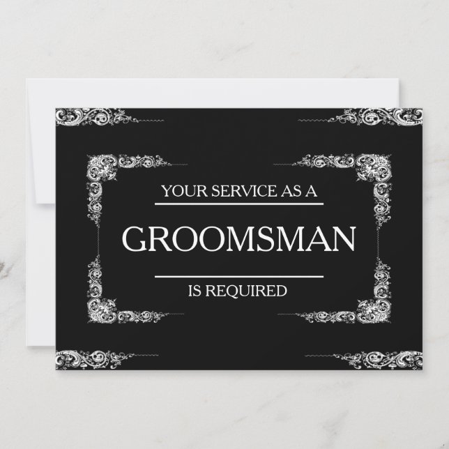 Din Service bes som Groomsman Inbjudningar (Framsida)