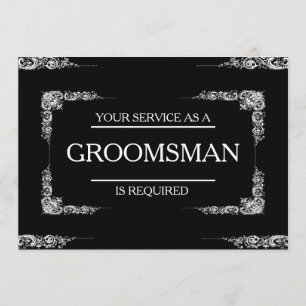 Din Service bes som Groomsman Inbjudningar
