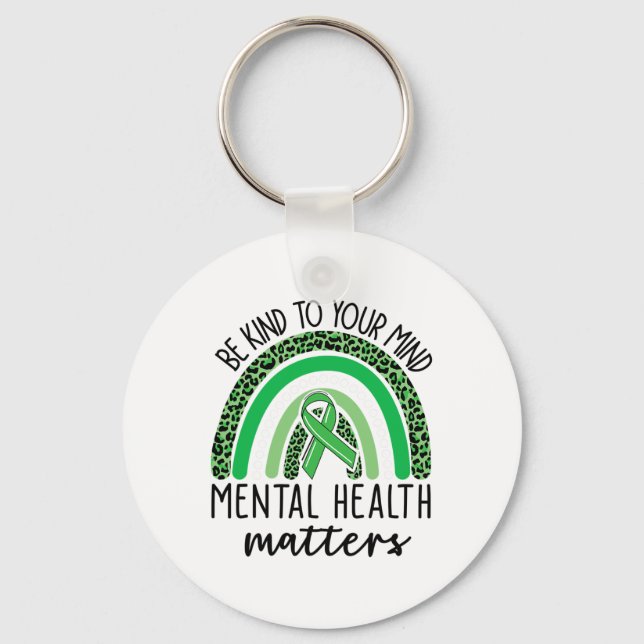 Din sinne leopard Rainbow Mental Health Pr Nyckelring (Framsida)