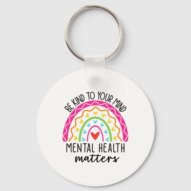 Din sinne leopard Rainbow Mental Health Pr Nyckelring (Framsida)