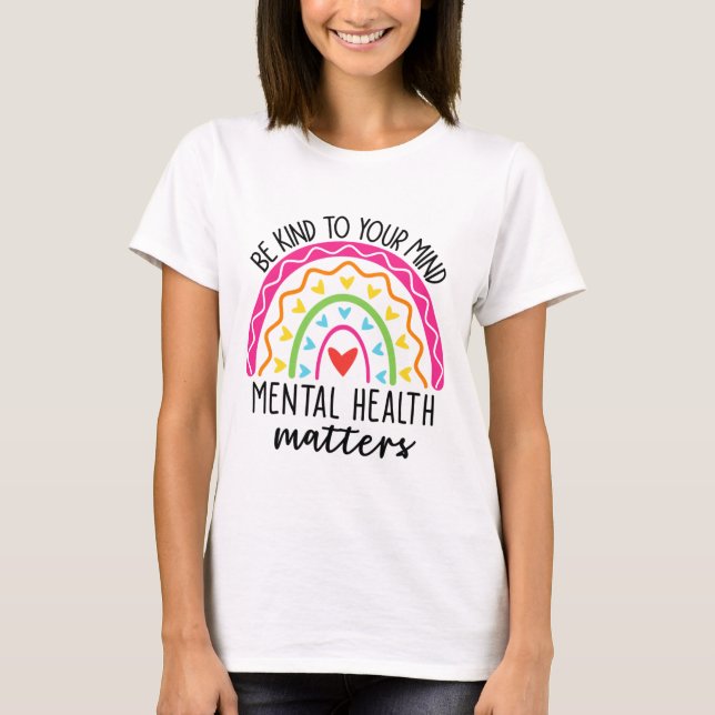 Din sinne leopard Rainbow Mental Health Pr T Shirt (Framsida)