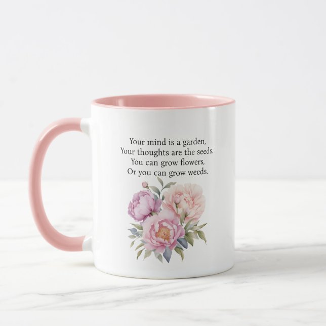 Din Sinneskraft är en Trädgård Inspirerande Citat  Mugg (Vänster)