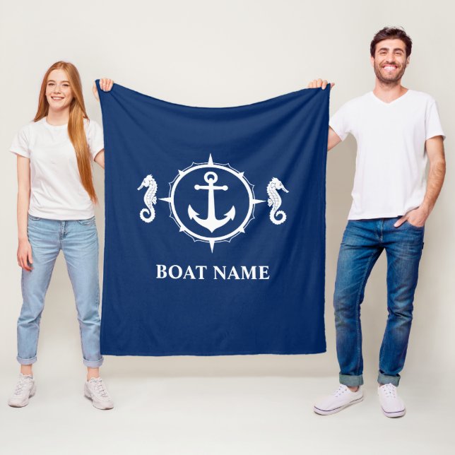 Din sjöhäst i Namn, anket Blanket i Blanket Fleecefilt (På plats)