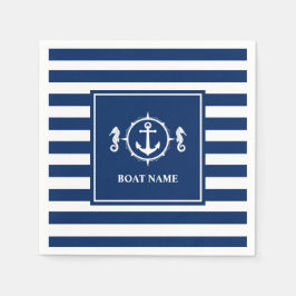 Din sjöhäst i Namn-ankshästen, blå Rand Pappersservett