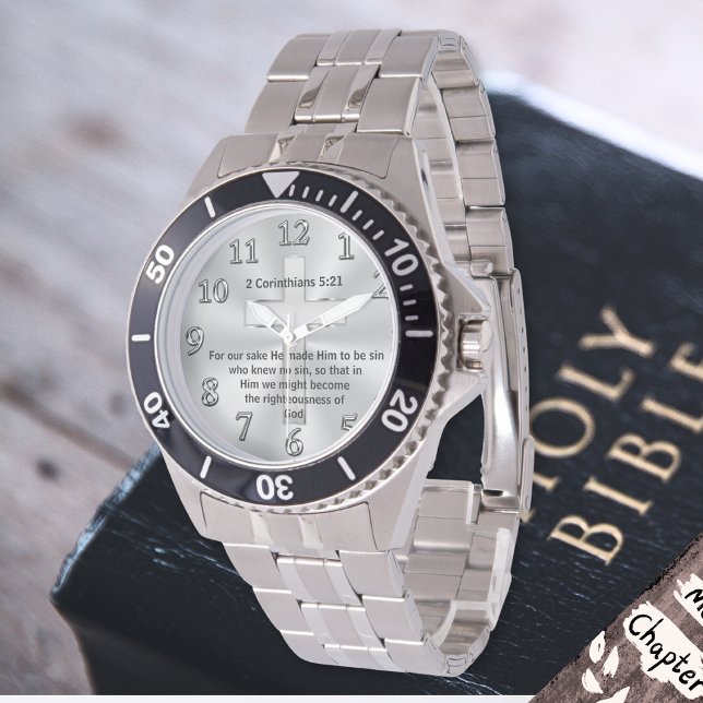 DIN SKRIPTURE Christian Watch för manar eller Wome Armbandsur (Bible Verse Wrist Watch. Gifts for Christian Men, and women. Birthday gift for pastor. Pastor Watch.)