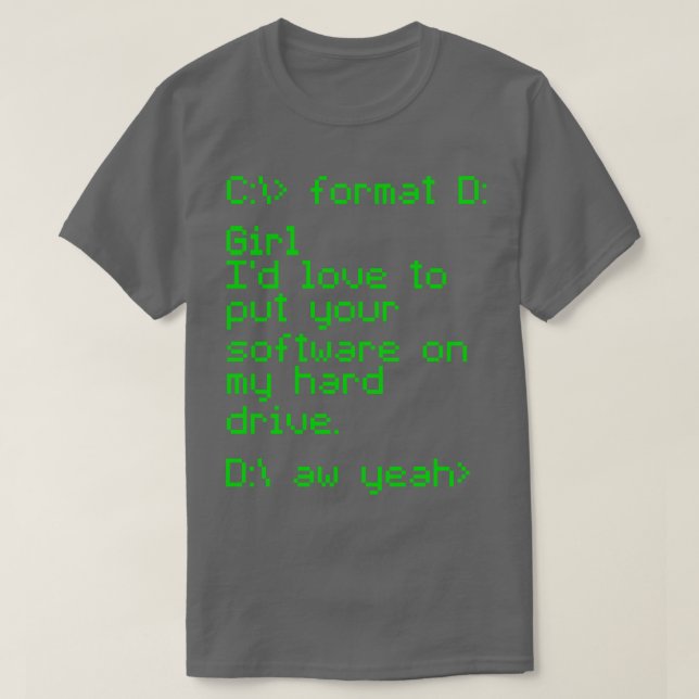 Din Software på hårddisken T Shirt (Design framsida)