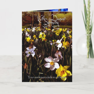 Din son lämnar ett hål i våra hjärtor, sympati kort