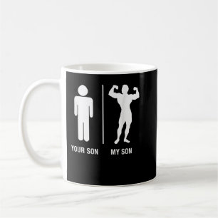 Din son Min son Bodybuilding der Funny Gym tränar Kaffemugg
