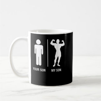 Din son Min son Bodybuilding der Funny Gym tränar  Kaffemugg