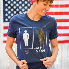 Din son Min son Camo Soldier Funny militärfamilj T Shirt