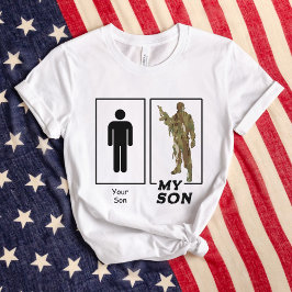 Din son Min son Camo Soldier Funny Militärförälder T Shirt