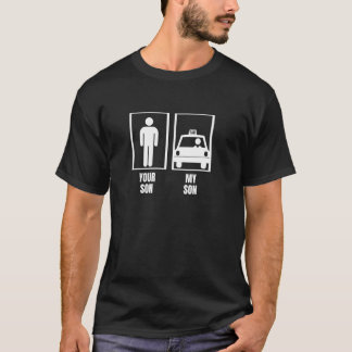 Din Son Min Son Pappa Far Mor Mamma Rolig Taxi D T Shirt