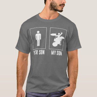 Din Son Min Son Trummis Rock N Roll Band retro T Shirt