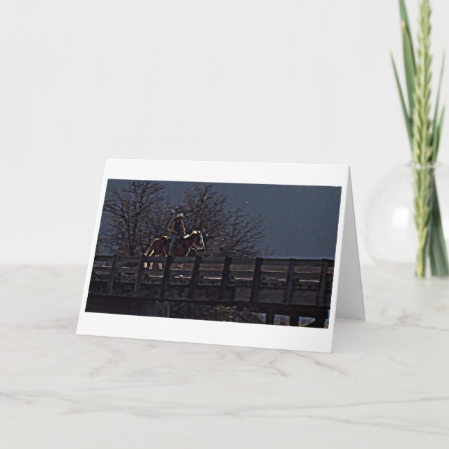 "DIN SPECIELLA DAG" MAN PÅ HORSEBACK BIRTHDAY-KORT KORT (Framsida)
