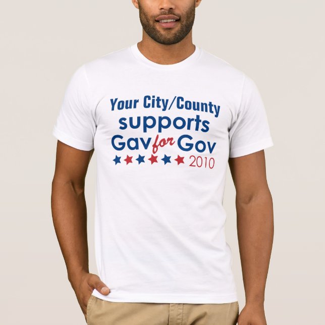 Din stad/ståndsmässiga service Gav för Gov T-shirt (Framsida)