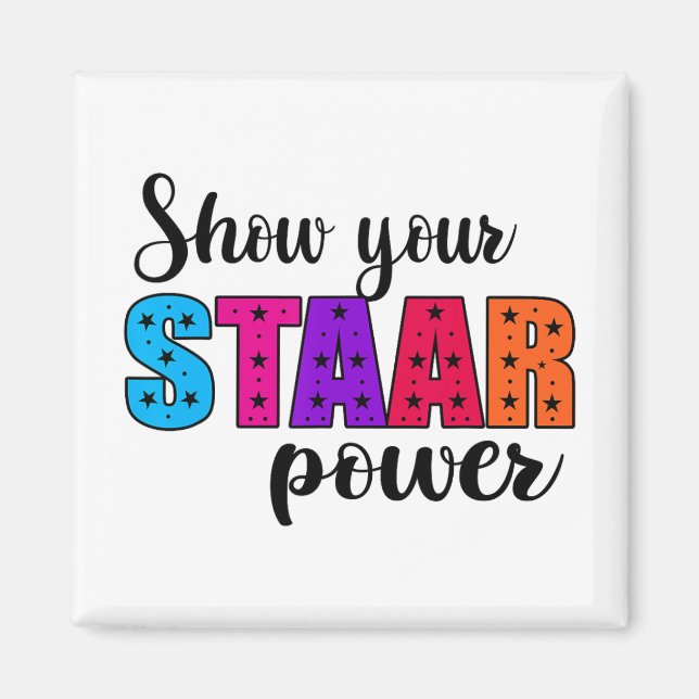 Din Student-lärardag för Staat Power Test Day Magnet (Framsidan)