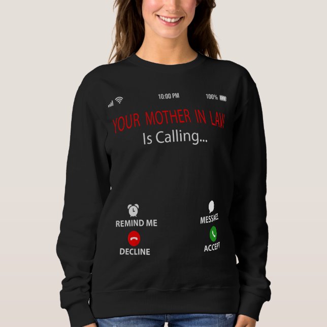 Din Svärmor kallar Sarkastic Mor T Shirt (Framsida)