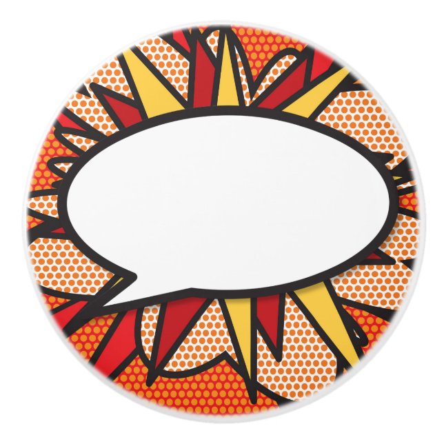 Din Tal-Roligt för meddelandebubblor, Retro Teckna Knopp (Framsidan)