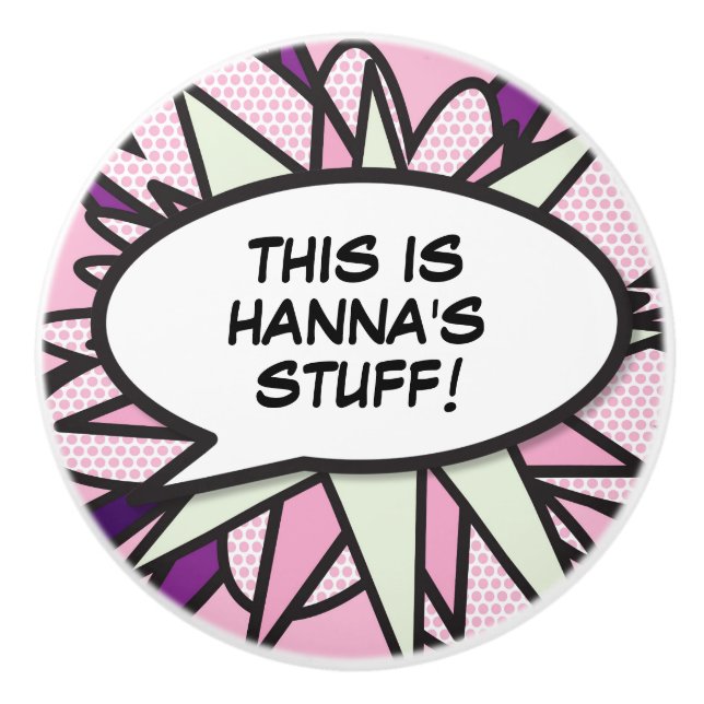 Din Tal-Roligt för meddelandebubblor, Retro Teckna Knopp (Framsidan)