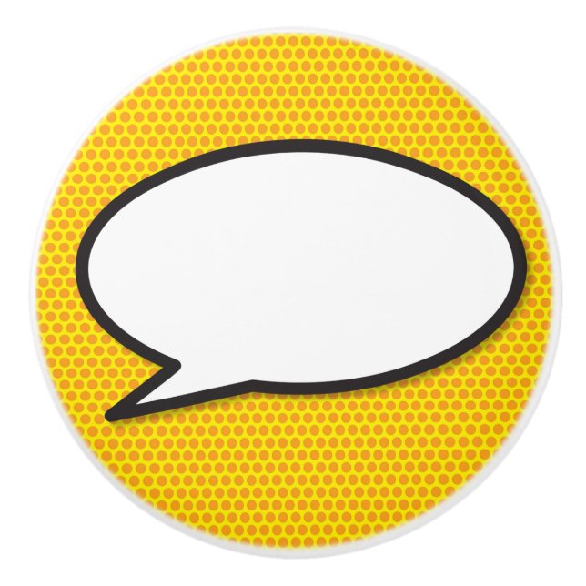 Din Tal-Roligt för meddelandebubblor, Retro Teckna Knopp (Framsidan)