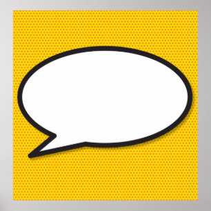 Din Tal-Roligt för meddelandebubblor, Retro Teckna Poster