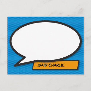 Din Tal-Roligt för meddelandebubblor, Retro Teckna Vykort