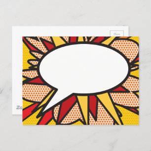 Din Tal-Roligt för meddelandebubblor, Retro Teckna Vykort