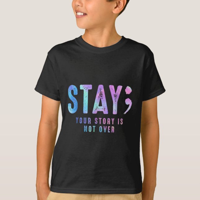 Din Tee-berättelse är inte självmord över preventi T Shirt (Framsida)