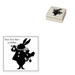 Din text Alice i Wonderland Vintage White Rabbit Stämpel