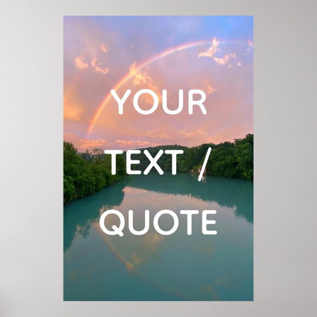 DIN TEXT/CITAT ANPASSA PERSONLIG SOLNEDGÅNG SJÖ POSTER (Framsidan)