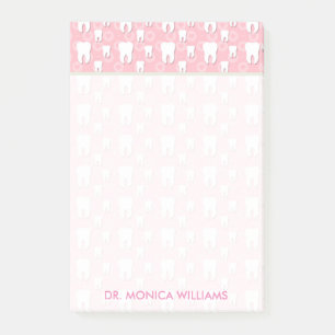 Din text Cute Rosa Teeth Post-it Block
