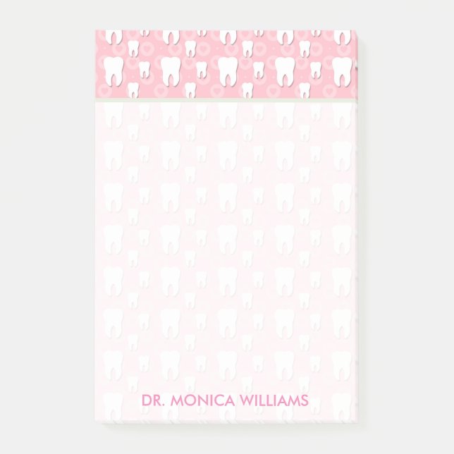Din text | Cute Rosa Teeth Post-it Block (Framsida)
