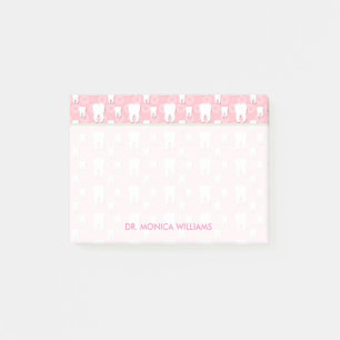 Din text Cute Rosa Teeth Post-it Block
