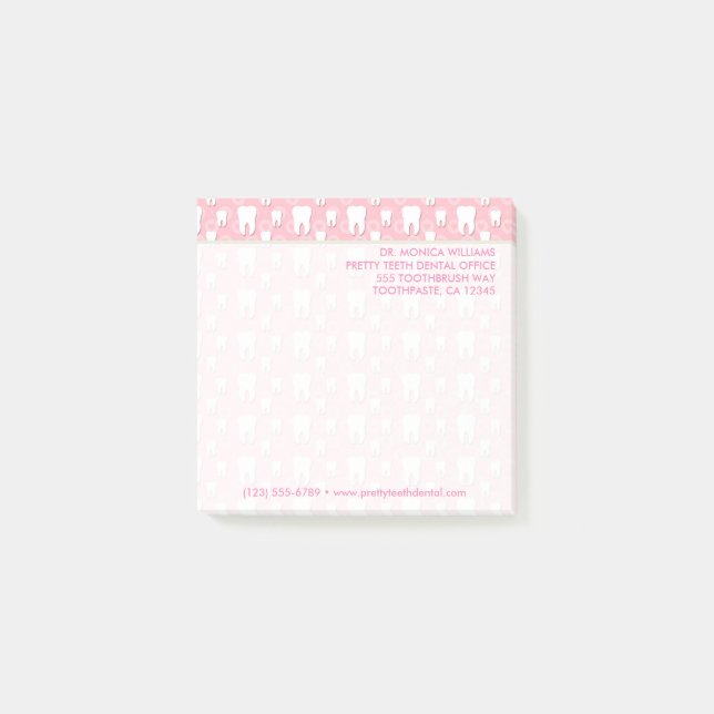 Din text | Cute Teeth Dental Office Post-it Block (Framsida)