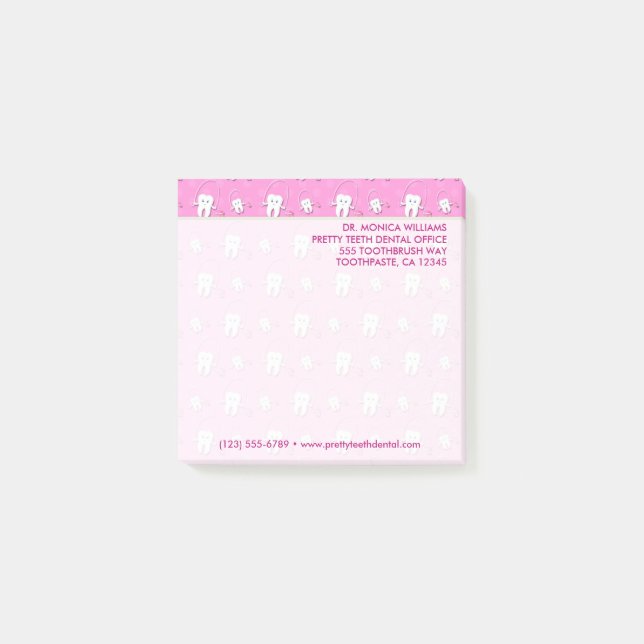 Din text | Cute Teeth Dental Office Post-it Block (Framsida)