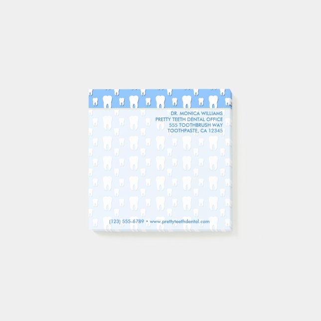 Din text | Cute Teeth Dental Office Post-it Block (Framsida)