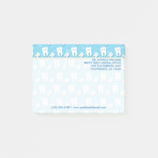 Din text | Cute Teeth Dental Office Post-it Block (Framsida)