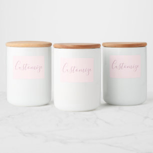 Din text Elegant skrift & mjuk rosapink Mat Etiketter