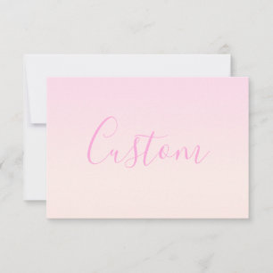 Din text Elegant Skript och mjuk Rosa Ombre Anteckningskort