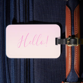 Din text | Elegant Skript och mjuk  Rosa Ombre Bagagebricka