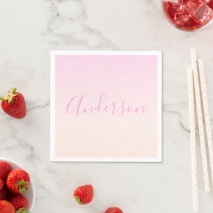 Din text Elegant Skript och mjuk Rosa Ombre Pappersservett