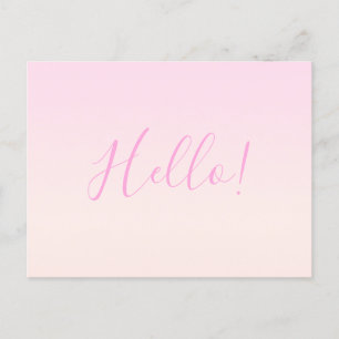 Din text Elegant Skript och mjuk Rosa Ombre Vykort