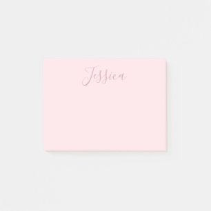 Din text Elegant, skript och mjuk Rosa Post-it Block