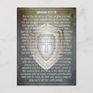Din text/Färg-armor av Gud Shield Ephesian 6:11 Vykort