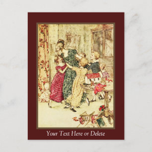 Din text/Färg Arthur Rackham Vintage-jul Vykort