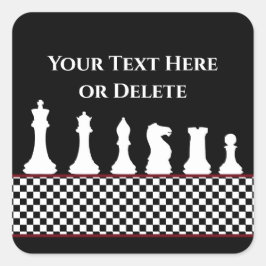 Din text/Färg-chessboard Biet Chess Kung Black Fyrkantigt Klistermärke