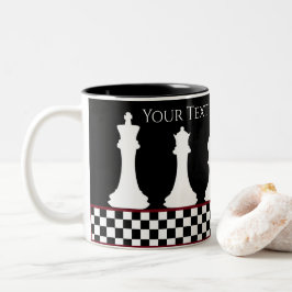 Din text/Färg Chessboard Biet Chess Kung Black Två-Tonad Mugg