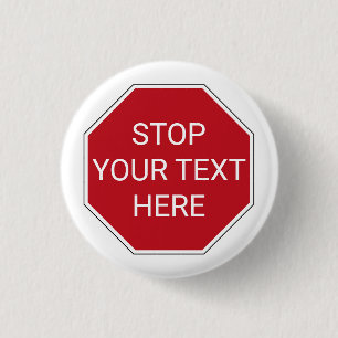 Din text/Färg Classic Red USA stoppsignatur Knapp