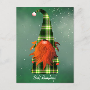Din text/Färg Cute Grönt Gnome Helgdag Snowflake Vykort